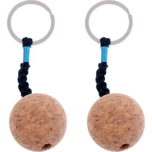 2Pcs Lightweight 3.5cm Floating Cork Keyring Tool for Water Buoyant Key Ring Marine Sailing Boat Float Replacement Accessories