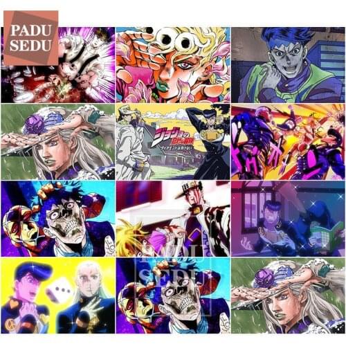 5d Diy Diamond Painting JoJo Bizarre Adventure Crystal Full Square Japanese Anime Daimond Embroidery Cross Stitch Birthday Gifts