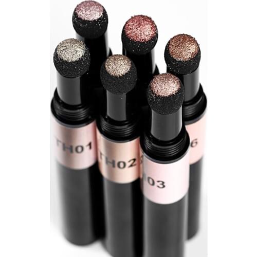 6 COLORS Manicure Air Cushion Magic Chrome Pigment Pen for Nail Tools Mirror Effect Shiny Titanium Powder Magic Nail Pen LP37