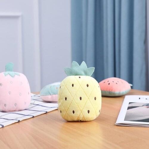 6 Types Pet Cats Interactive Plush Toy Teeth Grinding Catnip Kitten Chewing Vocal Toy with Cute Fruit Shape Kitten Squeaky Toy L