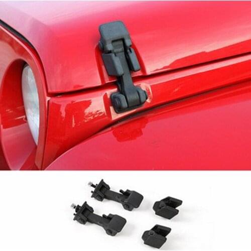 For Jeep Wrangler jk 07 Up Car Accessories Hood Engine Lock Bracket Latches Buckle Holder Catch Anti-Theft Key Metal ABS