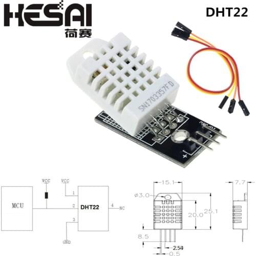 DHT22 AM2302 Digital Temperature Humidity Sensor Module Replace SHT11 SHT15 With Dupont Cables for arduino DIY Kit