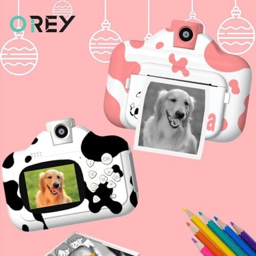 Childrens Instant Print Camera Toys For Kids Girl Cute Video Photo Thermal Photographic Camera With Print Birthday Gift Toys