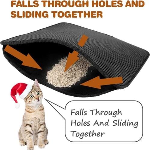 Dropshipping Waterproof Pet Cat Litter Mat Layer Double-Layer Cat Litter Trapping Mat Pad Bottom Non-slip Large Litter Mat