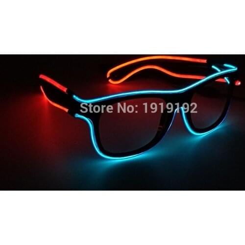 Artificial Flashing Double color Glowing Glasses 5 style Powered By DC-3V EL Wire Cold Light Tube Crazy Discos Party Decoration