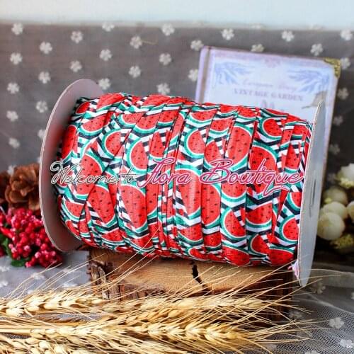 FLRA ElasticWatermelon designed fold over elastic ribbons for summer