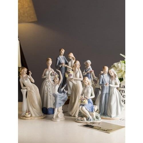 European ceramic groom bride delicate decoration ballerina girl home bedroom decoration wedding birthday gift