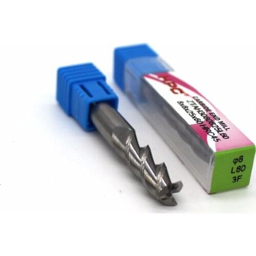 Router bit 8*8*60 with 3 flutes HRC 45 square flatted mill cutter tungsten carbide end mills CNC machine milling tools