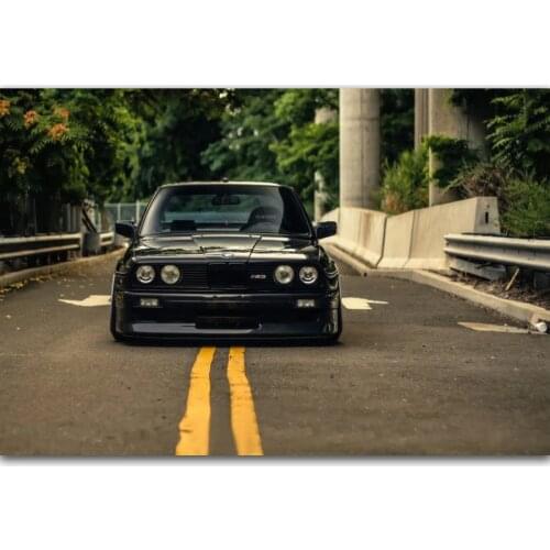 MT447 BMW M3 E30 Black Racing Street Car Black Cool Gift Oil Painting Art Poster Print Canvas Home Decor Picture Wall Print