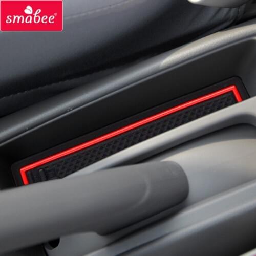 Smabee Gate slot mats For NISSAN ALMERA N17 2014-2017 Accessories,3D Rubber Car Mat 11pcs RED WHITE BLACK