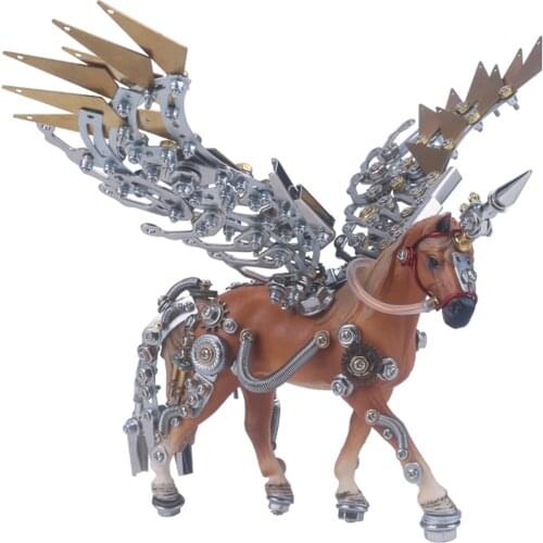 752Pcs Steampunk Style DIY Metal Unicorn Model Puzzle Model Kit 3D Assembly Toy (No Base Horseshoe Version)