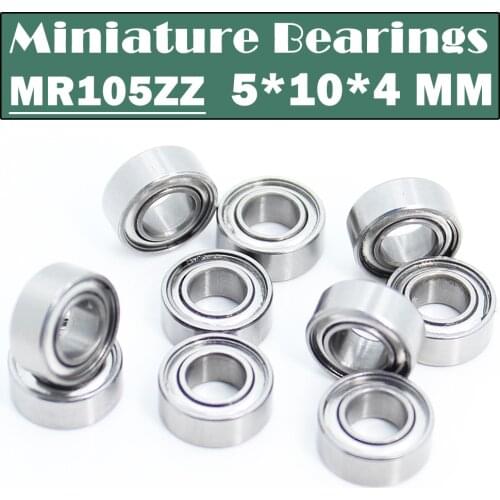 MR105ZZ Bearing (10PCS) 5*10*4 mm Metal Shielded Steel Miniature MR105 ZZ ABEC-1 Ball Bearings L-1050ZZ MR105-2Z 5X10X4mm