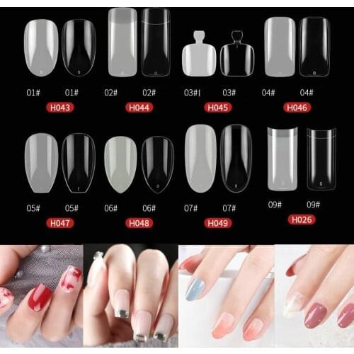 500pcs False Nail Tips Ballerina Coffin Tips French False Nails Art Ultra Flexible Short Oval/French Square Nails Manicure Tools