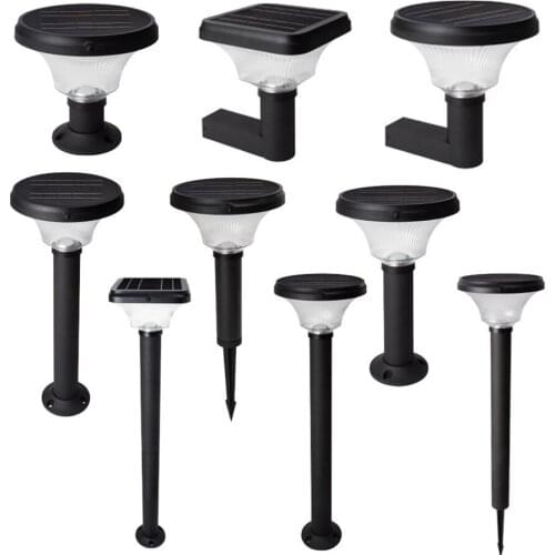 Solar Outdoor Garden Pathway Light Aluminum Pillar Light Solar Landscape Lawn Lamp Villa Patio Path Stand Post Bollard Light