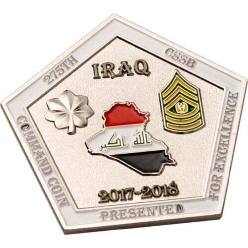 Low price custom silver coin cheap pentagram shape paint commemorative coin