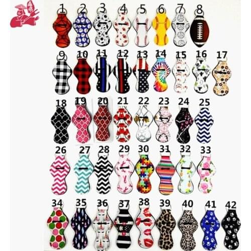 Wholesale Neoprene keychain chapstick holder Mermaid Tail chapstick Lip gloss sleaves keyring key chain for sale Party Favors