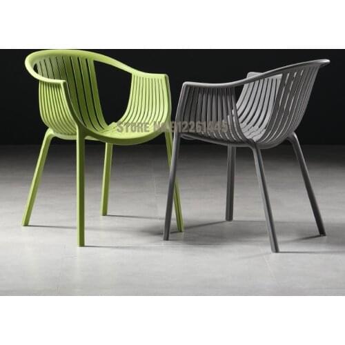 Plastic dining chair backrest simple personality creative leisure outdoor coffee restaurant designer with armchairs can be super