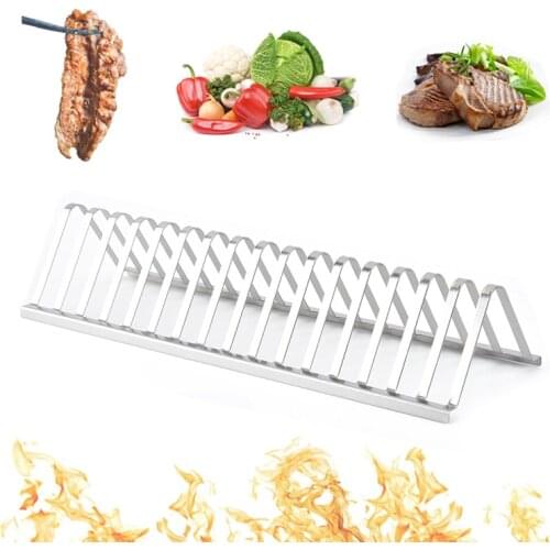 Stainless Steel Grill Rack Barbecue Tools Grilled Fish Toast Meat Shlef Reusable Basket Roast Rib Household Serving Plate BBQ