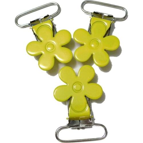 25pcs #03 Yellow Color Plum Blossom Flower Suspender Clips
