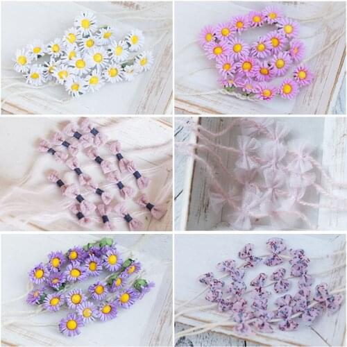 Baby Girl Headbands Elastic Bands Newborn Headwear Bows Flowers Hairband Photo Props Accessories Studio