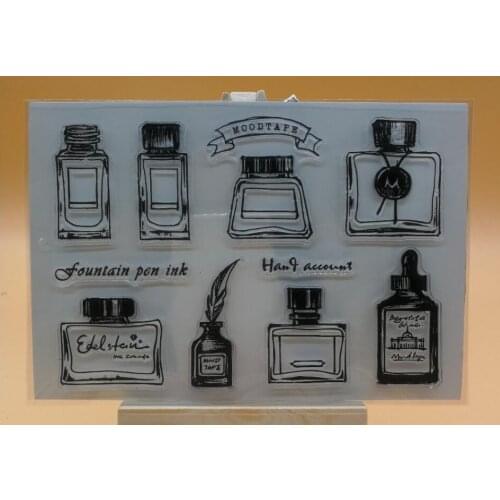 Ink bottle transparent Clear Silicone Stamp/Seal for DIY scrapbooking/photo album Decorative clear stamp M1082