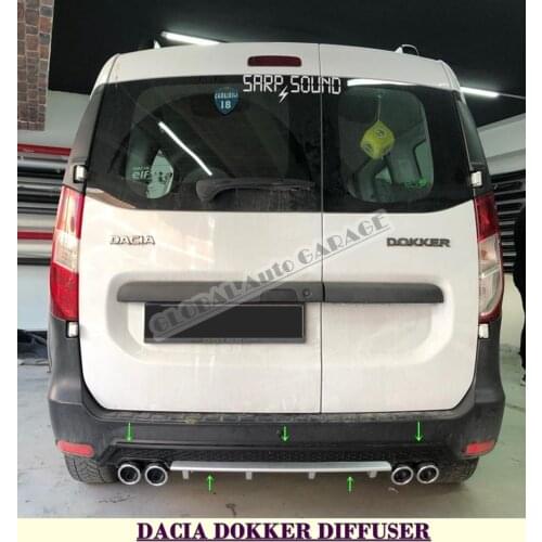 For Dacia Dokker Diffuser Extension Rear Bumper Attachment Car Styling Auto Accessory Exhaust Universal Spoiler Sill Spilitter