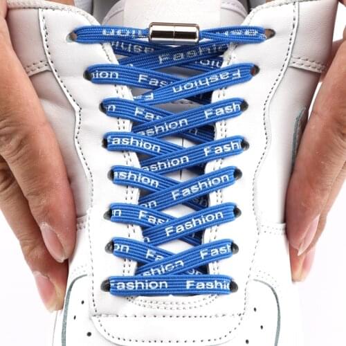 1Pair Elastic Locking Shoelaces Printed letters Flats No Tie Shoelace Quick Sneakers Kids Adult Women Men Shoe laces Strings