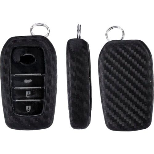 For Toyota Miral Fortuner Rav4 Highlander Crown key Carbon Fiber Pattern Case Silicone Scratch-resistant Key Cover Cases