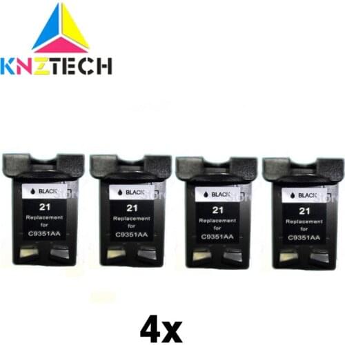 4x black Ink Cartridge Replacement for 21 21XL Deskjet F2180 F4180 F380 300 380 Printer