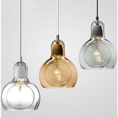 Modern Glass Led Pendant Lights Kitchen Bulb Shade Hanging Lamp Dining Room Pendant Light Fixtures Living Room Bar Home Decor