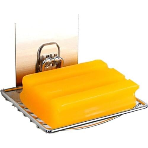 Stainless Steel Soap Dish Bathroom Storage Soap Rack Plate Box Container Wall Storage Rack Holder Bathroom Storage Tools