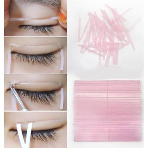 50Pcs Magic Invisible Glue Sticks Double-Fold Eyelid Sticker Women Beauty Tool Eyelid Tapes Makeup Eye Stickers Fork Makeup
