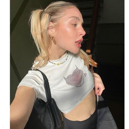 Женские укороченные футболки Yigelan China At AliExpress