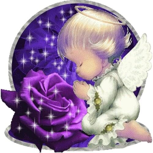 Yumeart 5D DIY Diamond Painting By Number "Child angel Flower" Needlework Diamond Embroidery Cross Stitch Home Wall Decoration