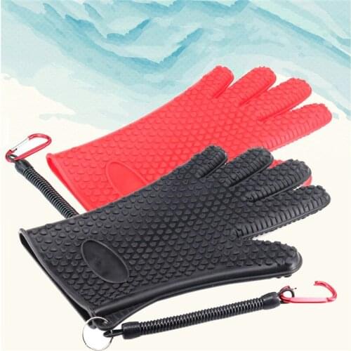 1 Pc Fishing Gloves Anti-skid Gloves Catch Fish Thickening Rubber Outdoor Fishing Gear Tackle Gloves Fishing Tools