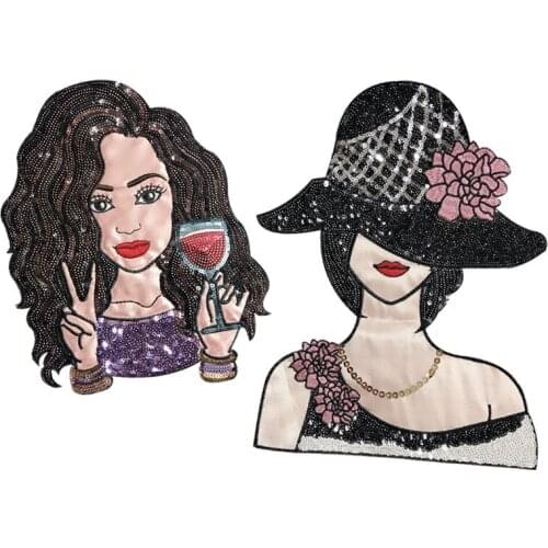 1Pc Girl Embroidery Paste Clothes Accessories Decor Patch Queen Girl Repair Stickers Sew On Patch