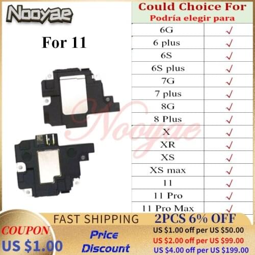 100% Tested For Iphone 6 6G 6S 7 7G 8 8G Plus X XR XS 11 Pro Max Buzzer Ringer Loud Speaker Loudspeaker Flex Cable Board