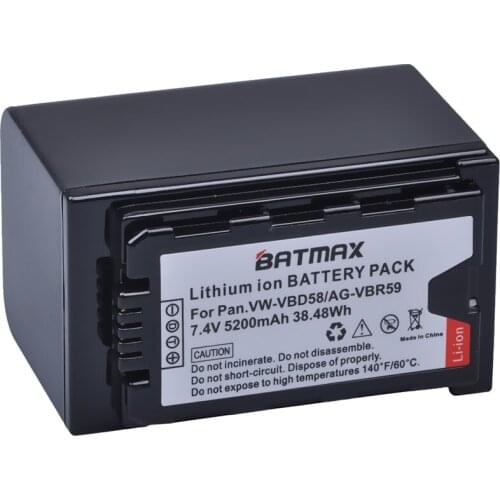 VW-VBD58 5200mAh VW-VBD58 VBD29 VBD58 VBD78 Batteries for Panasonic AJ-HPX260MC,HPX265MC,PX270,PX280MC
