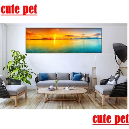 Large Sunset seascape Diamond Painting diy painting CrossStitch5d full diamond painting embroidery 3d wallpaper Home Wall Decor