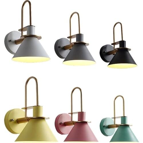 American Macaron Modern Bedside LED Wall Lamp Bedroom Bedside Lamp Bar Restaurant Indoor Aisle Wall Lamp Decorative Lighting