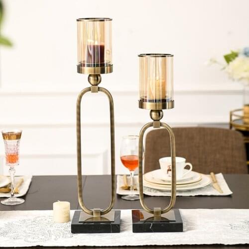 American Metal Candlestick Ornaments Retro Table Romantic Candle Holders Elegant Simple Luxury Brass Bougeoir Home Decor EB5ZT