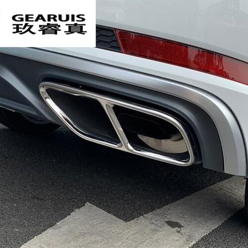 Car styling Rline Tail Throat Exhaust Pipe For Audi A4 B9 2019 tail pipe Auto exhaust pipe cover Sticker muffler tip accessories