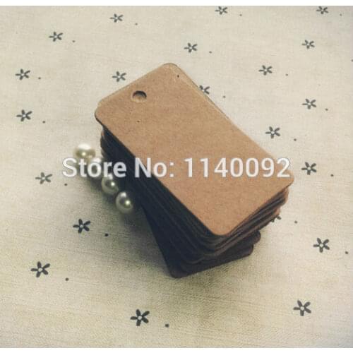 Free shipping 500 pcs a lot blank rectangle kraft paper tag 2.8x5.4cm/baking price tag/clothing hang tag/identification card