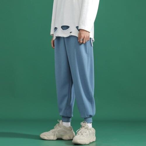 Men Elastic Waist Harem Pants Couple Trousers Men Women Sweatpants Solid Color Man Casual Joggers Korean Hip Hop