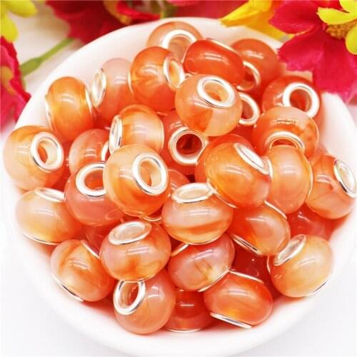 10Pcs Handmade Large Hole European Spacer Beads Charms Supplies for Pandora Bracelet Necklace Jewelry Making Women Men DIY Craft