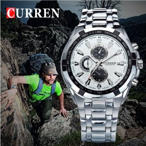 CURREN Men Quartz Watches Top Brand Analog Military male alloy Watches Men Sports army Watch Waterproof Relogio Masculino 8023