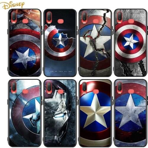 Avengers Shield for Samsung Galaxy A9 A8 Star A750 A7 A6 A5 A3 Plus 2018 2017 2016 Black Phone Case Soft Cover