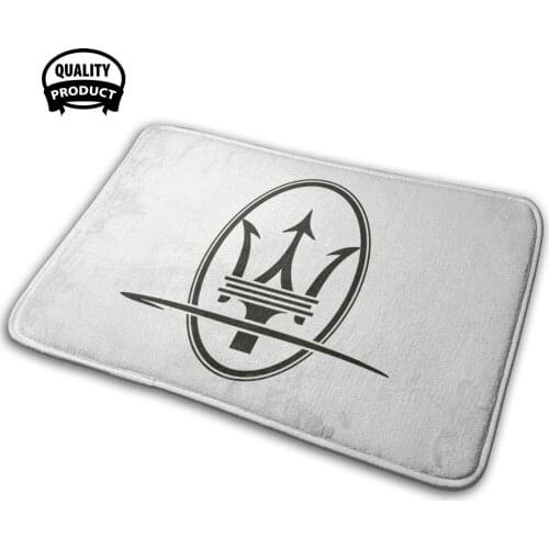Maserati Trident Logo Black 3D Household Goods Mat Rug Carpet Cushion Alfa Romeo Auto Car Fiat Italy Logo Luxury Car Racing