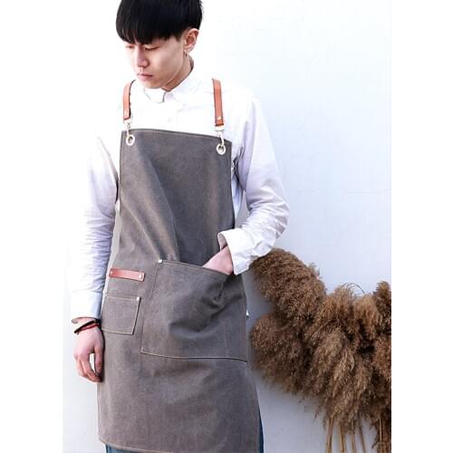 Apron Waterproof Denim Custom LOGO Coffee Milk Tea Shop Baking Men And Women Hairdressing Overalls Childrens Art Bib Smock