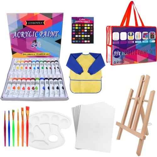 24 color aluminum tube acrylic paint hand-painted wall mural 12mlDIY waterproof paint art set can be OEM